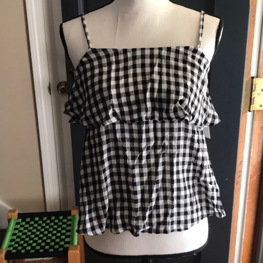 Abound Black and White Check Top
